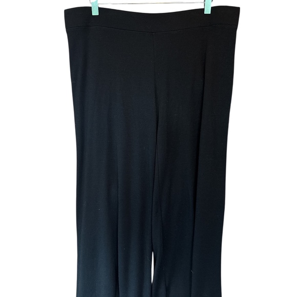 Eileen Fisher 100% Wool Black Wide Leg Crop Pull-on Knit Palazzo Pants Medium - Picture 1 of 6